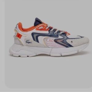 Lacoste Women’s LOO3 Orange and Navy Athletic Shoes
